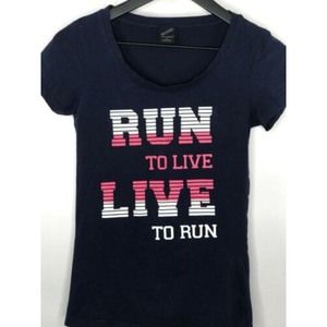 Decoded Navy/Wh Run To Live Live To Run Graphic S